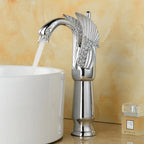 Full Brass Bathroom Basin Faucet - Single Lever Handle, Low Arc Spout, view 26