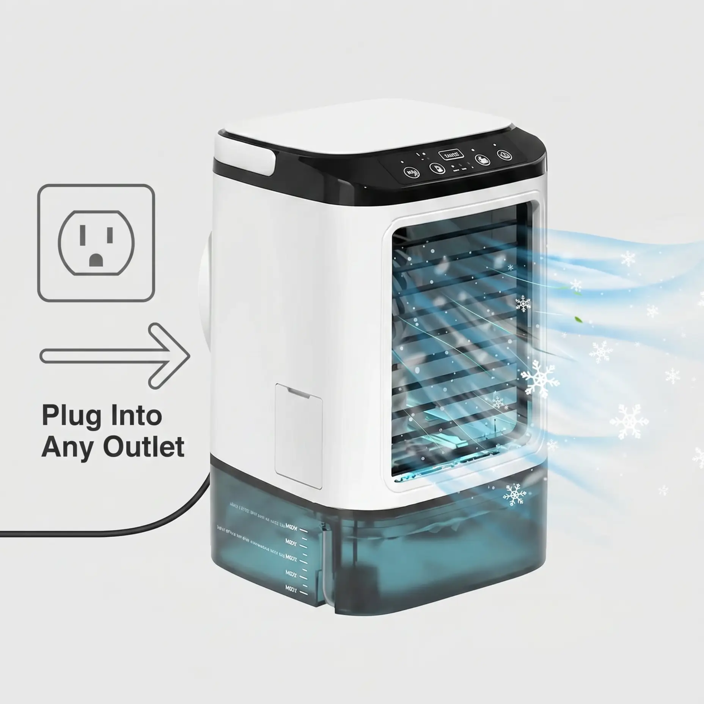 3-Speed Portable Air Conditioner with Ultrasonic Cooling - Plug-In, Up to 15m², view 7