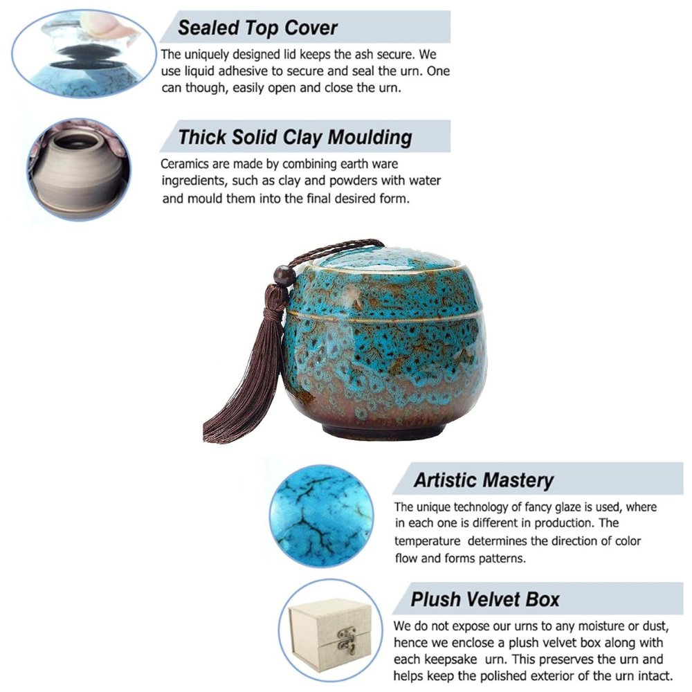 70 ml Ceramic Keepsake Urn for Small Pet Ashes