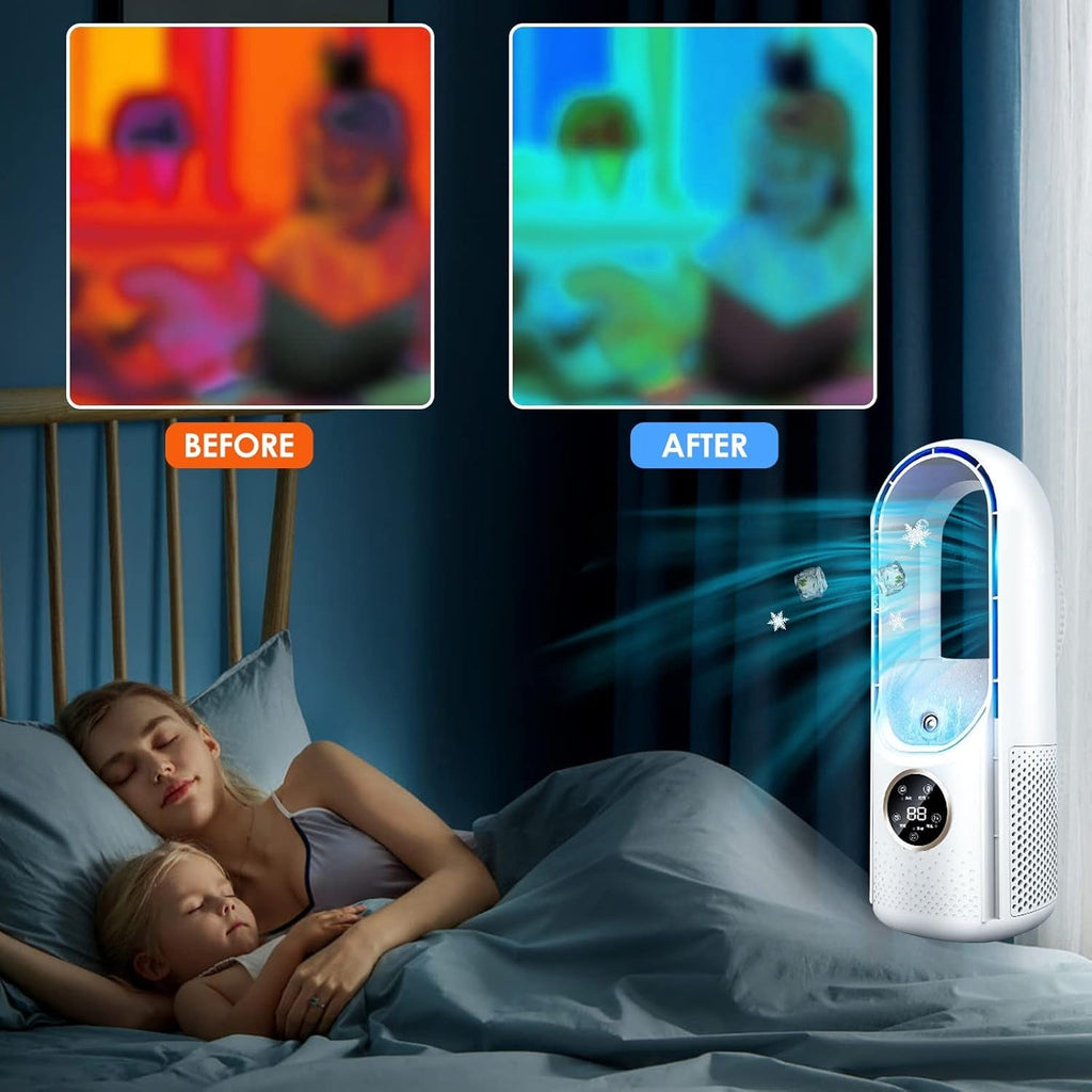 Bladeless Portable Fan for Home and Office - USB Powered, 30.5 cm, ABS, view 10