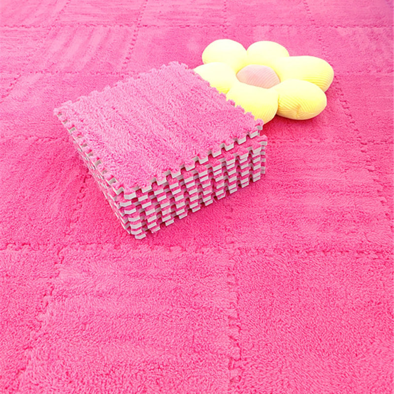 Plush Cut Composite Non-Slip Carpet Tiles for Indoor Bedroom - 12" x 12", view 30