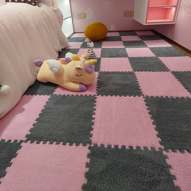 Plush Cut Composite Non-Slip Carpet Tiles for Indoor Bedroom - 12" x 12", view 29