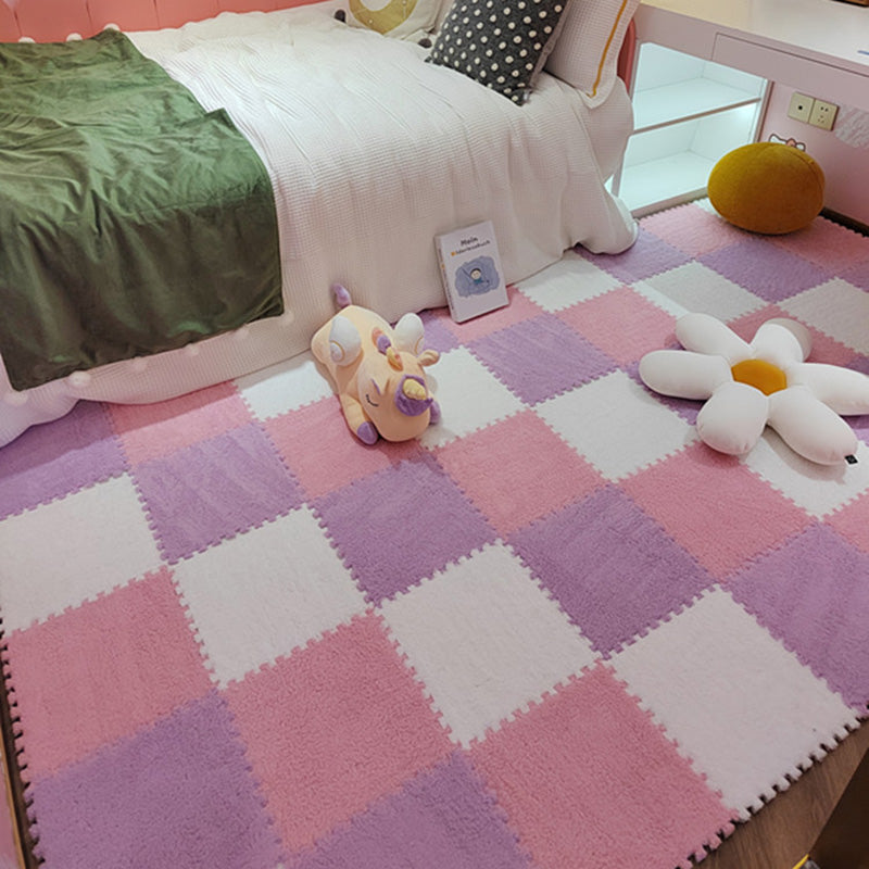 Plush Cut Composite Non-Slip Carpet Tiles for Indoor Bedroom - 12" x 12", view 4