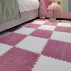 Plush Cut Composite Non-Slip Carpet Tiles for Indoor Bedroom - 12" x 12", view 5