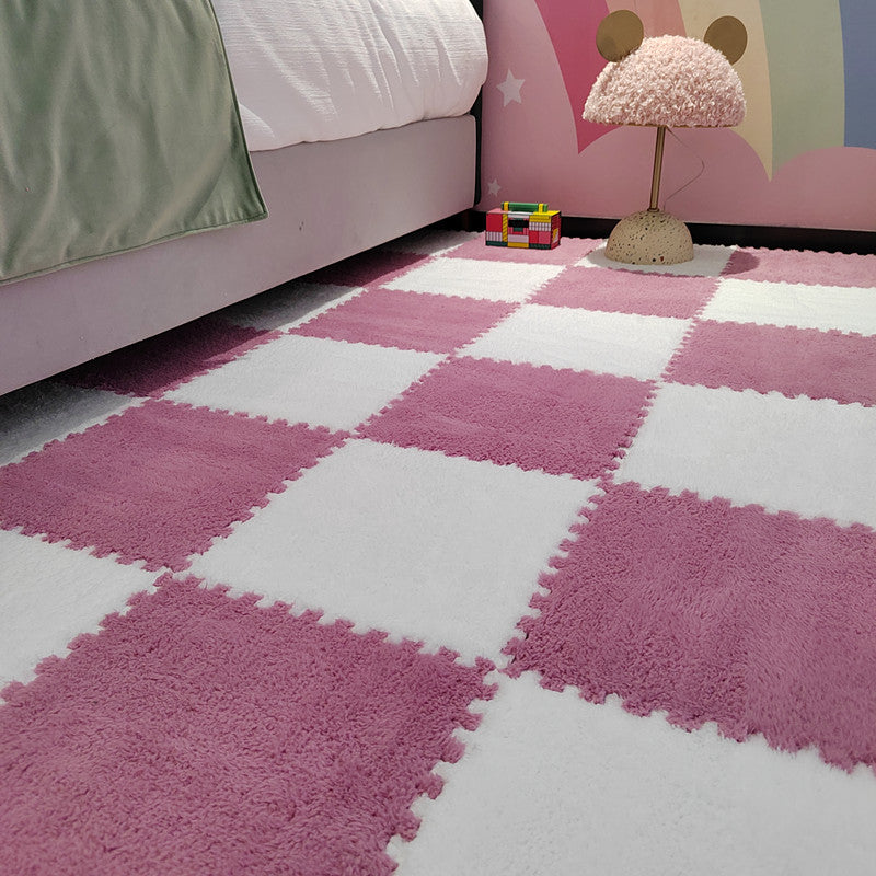 Plush Cut Composite Non-Slip Carpet Tiles for Indoor Bedroom - 12" x 12", view 5