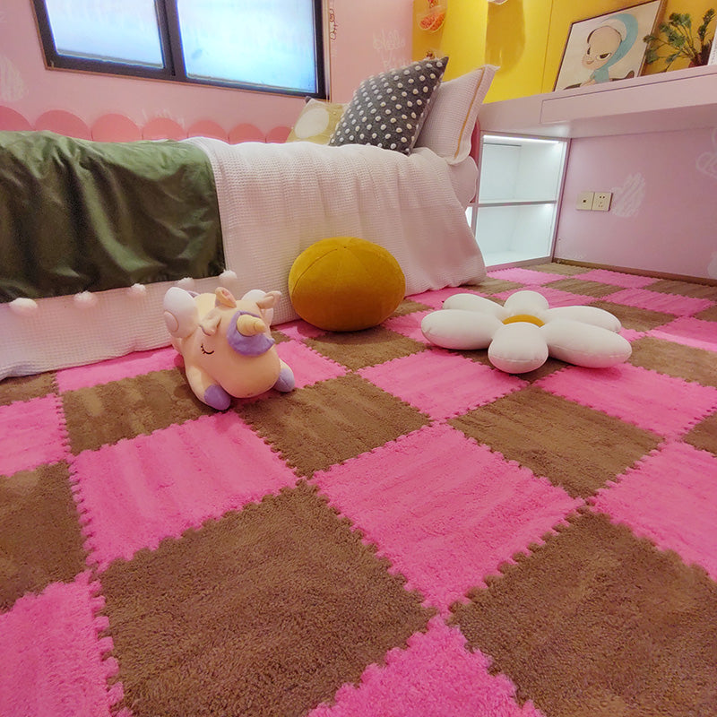 Plush Cut Composite Non-Slip Carpet Tiles for Indoor Bedroom - 12" x 12", view 35
