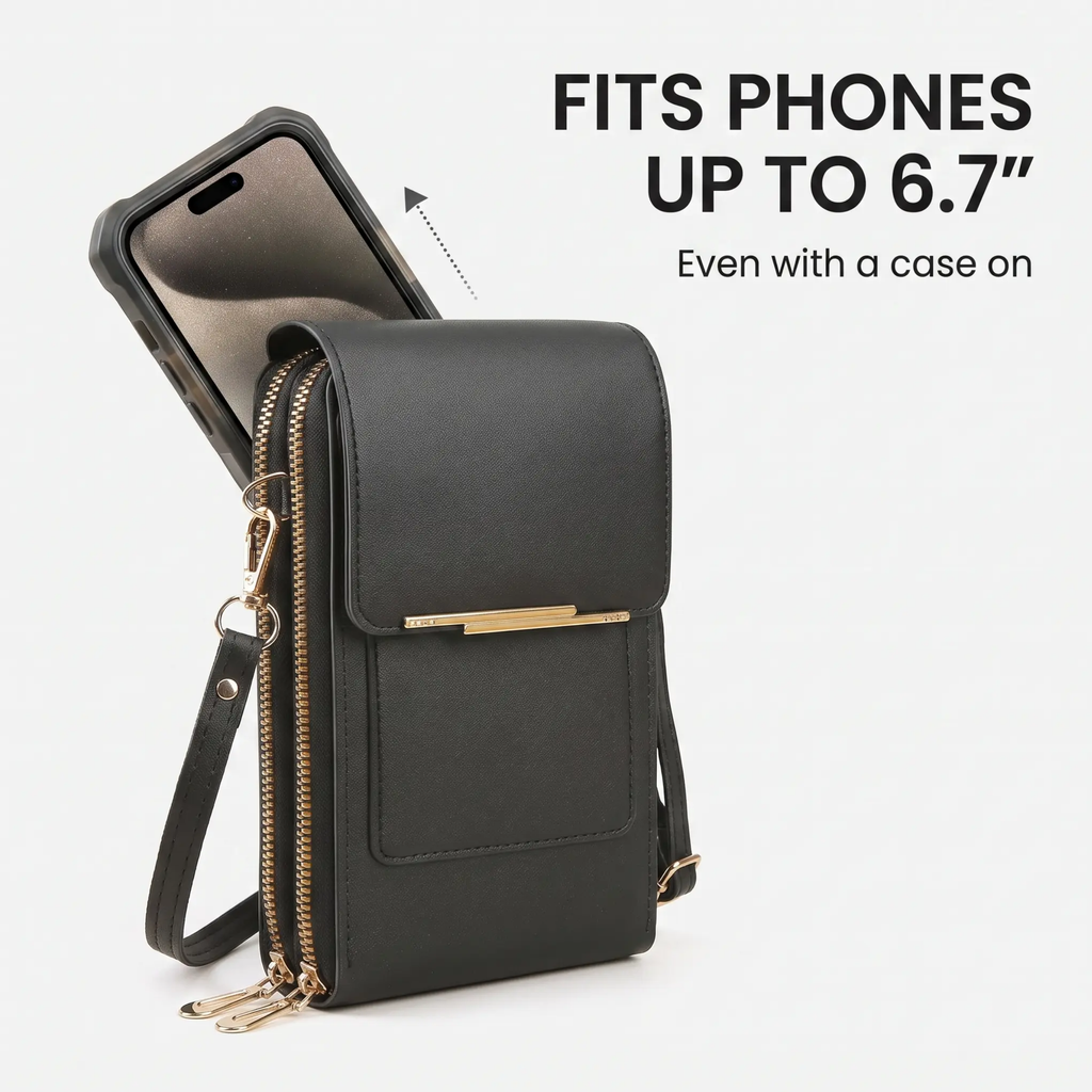 RFID Anti-Theft Crossbody Phone Wallet - Fits up to 6.7" Screens, view 5