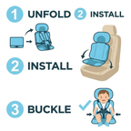 Portable Foldable Child Car Booster Seat - 5-Point Harness, up to 60 kg, view 4