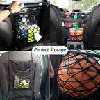 Stretchable Car Seat Divider and Storage Net with Pet Barrier - Mesh, 9.86 in, view 6