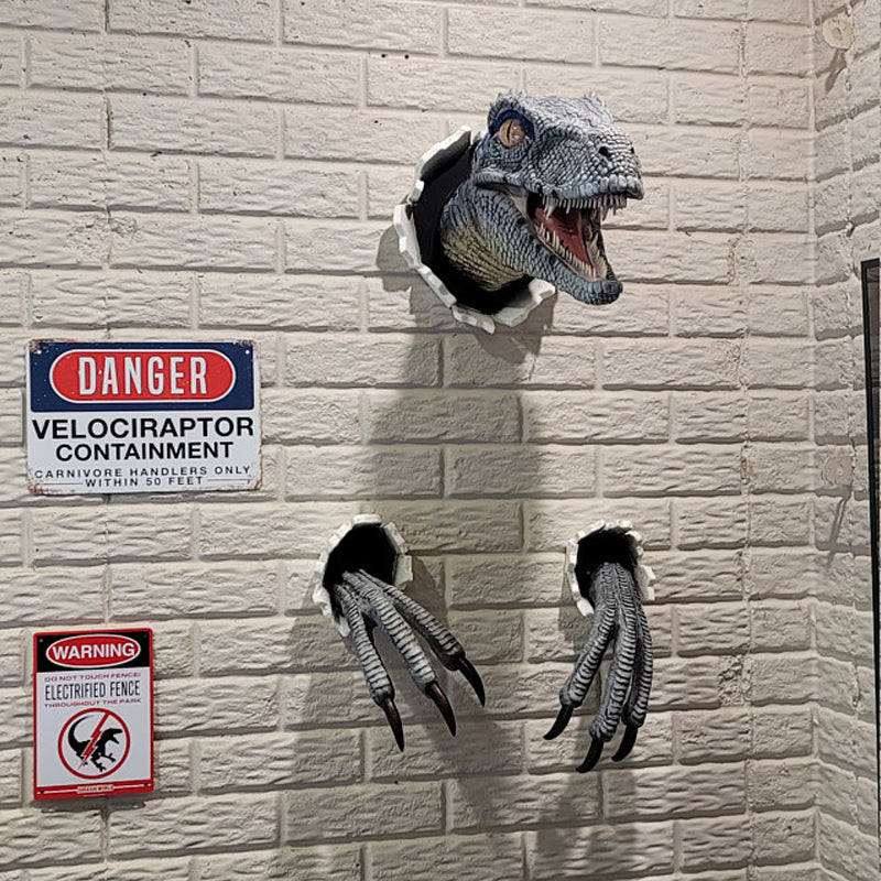 Wall Bursting Velociraptor Decorations - Resin, 13x8x8 cm Head, view 3
