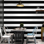 Wide Stripes Non-Adhesive Wallpaper Roll for Coffee Room, 33ft x 20.5in, Moisture Resistant, view 4