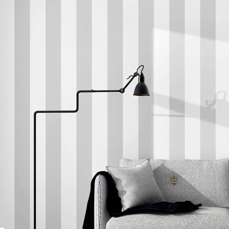 Wide Stripes Non-Adhesive Wallpaper Roll for Coffee Room, 33ft x 20.5in, Moisture Resistant, view 7