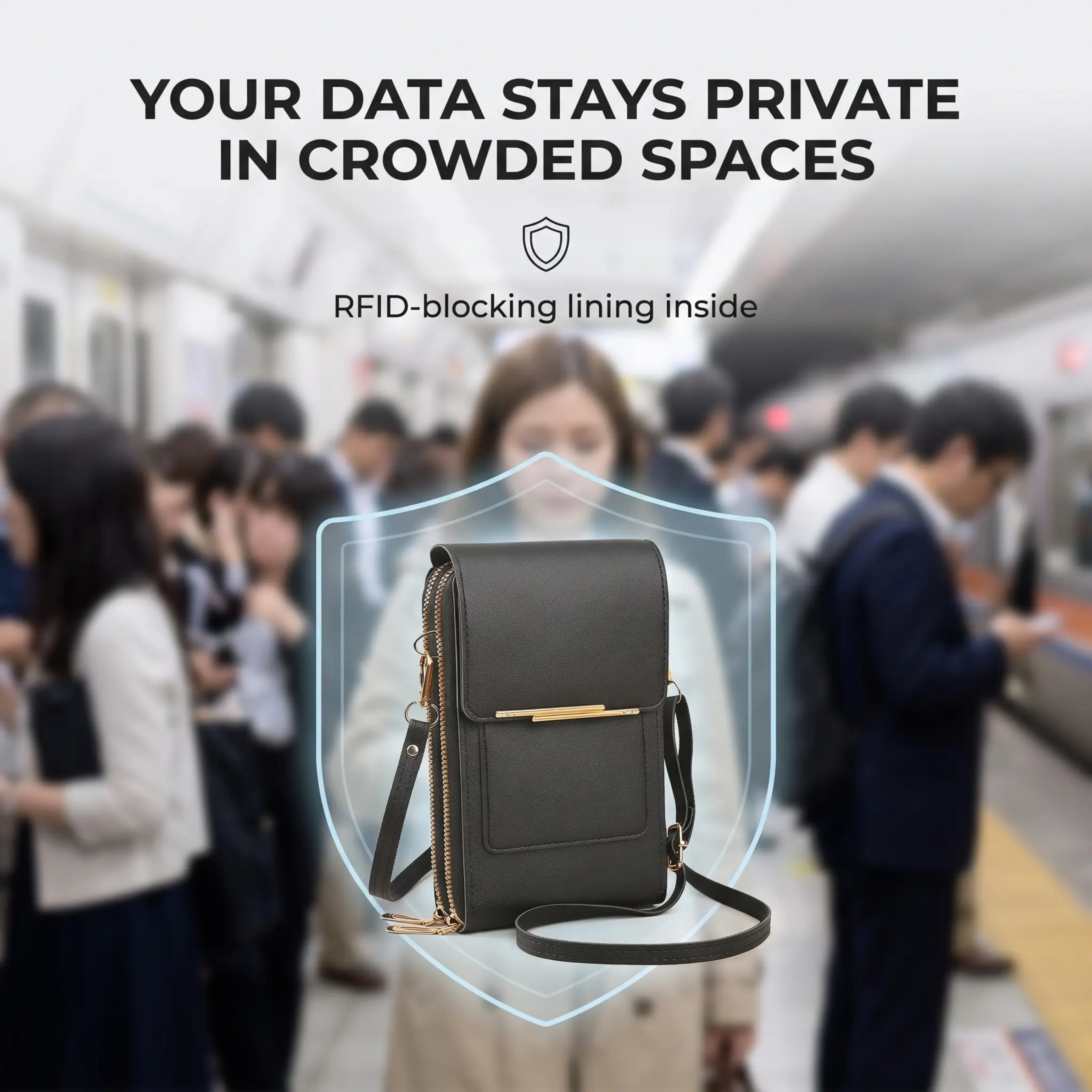 RFID Anti-Theft Crossbody Phone Wallet - Fits up to 6.7" Screens, view 2