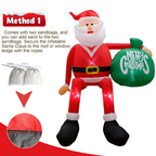 8FT LED Polyester Inflatable Climbing Santa Christmas Decoration