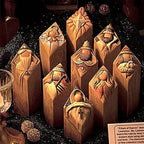 9 Nativity Tree Pillar Statues, Resin Ornaments, 6.5 × 6.5 × 9.5cm