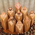 9 Nativity Tree Pillar Statues, Resin Ornaments, 6.5 × 6.5 × 9.5cm