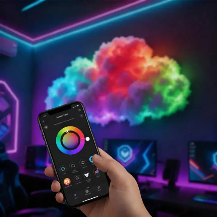 LED Cloud Decorative Light for Bedroom - 200 cm, RGB, USB Powered, view 3