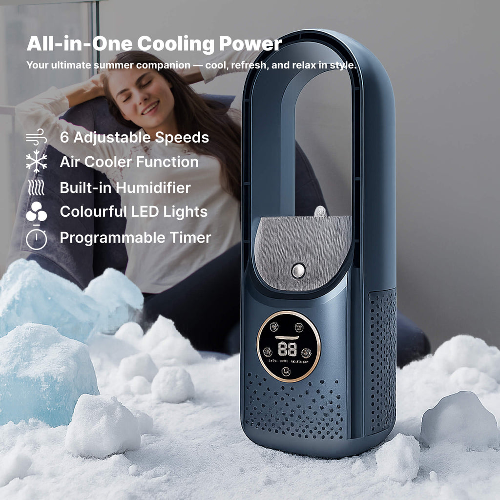 Bladeless Portable Fan for Home and Office - USB Powered, 30.5 cm, ABS, view 2