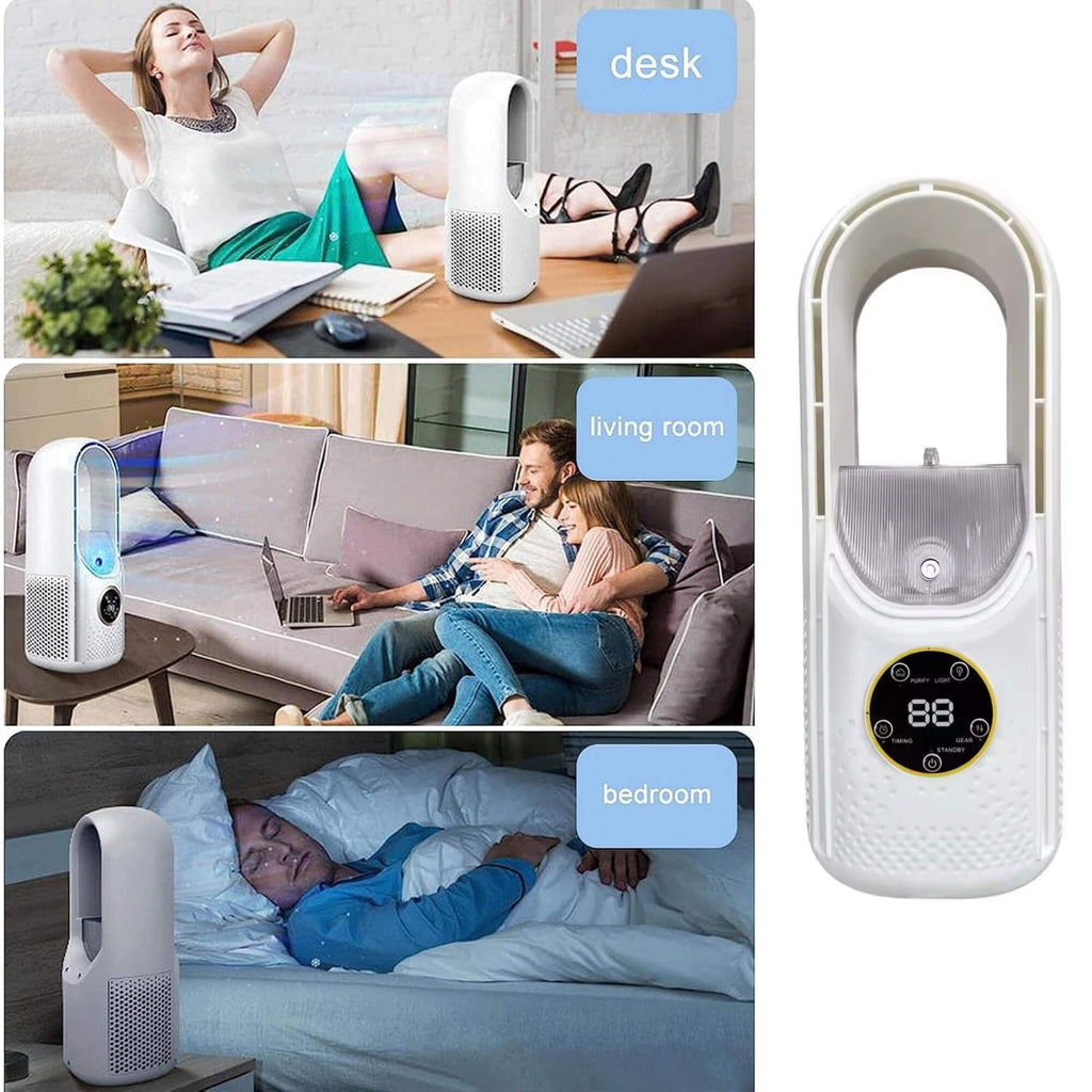 Bladeless Portable Fan for Home and Office - USB Powered, 30.5 cm, ABS, view 8