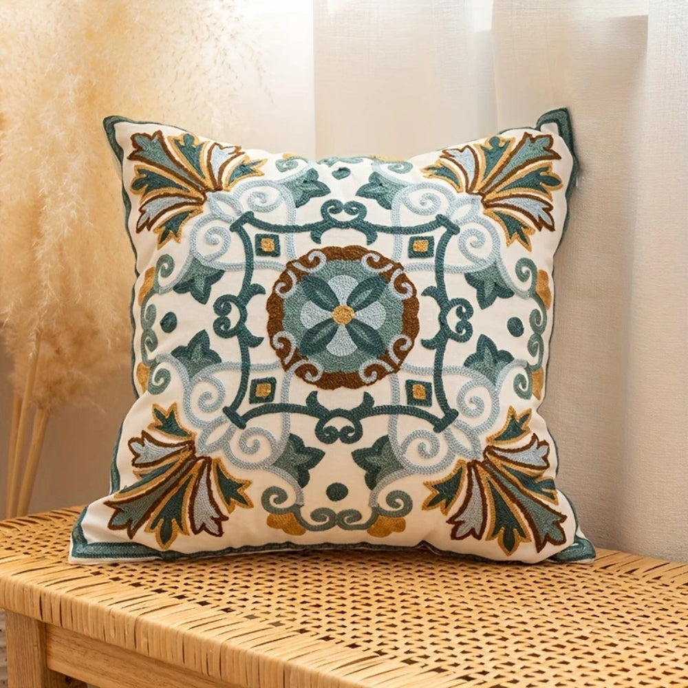 Embroidered Vintage Cushion Cover for Sofa or Bed - 18"x18", view 9