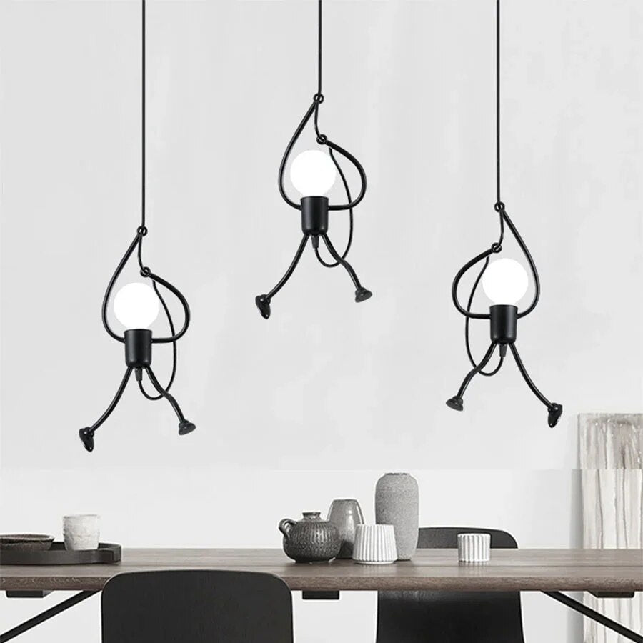 Retro Iron Man Ceiling Lamp - High-Quality Metal, Vintage Design, view 4