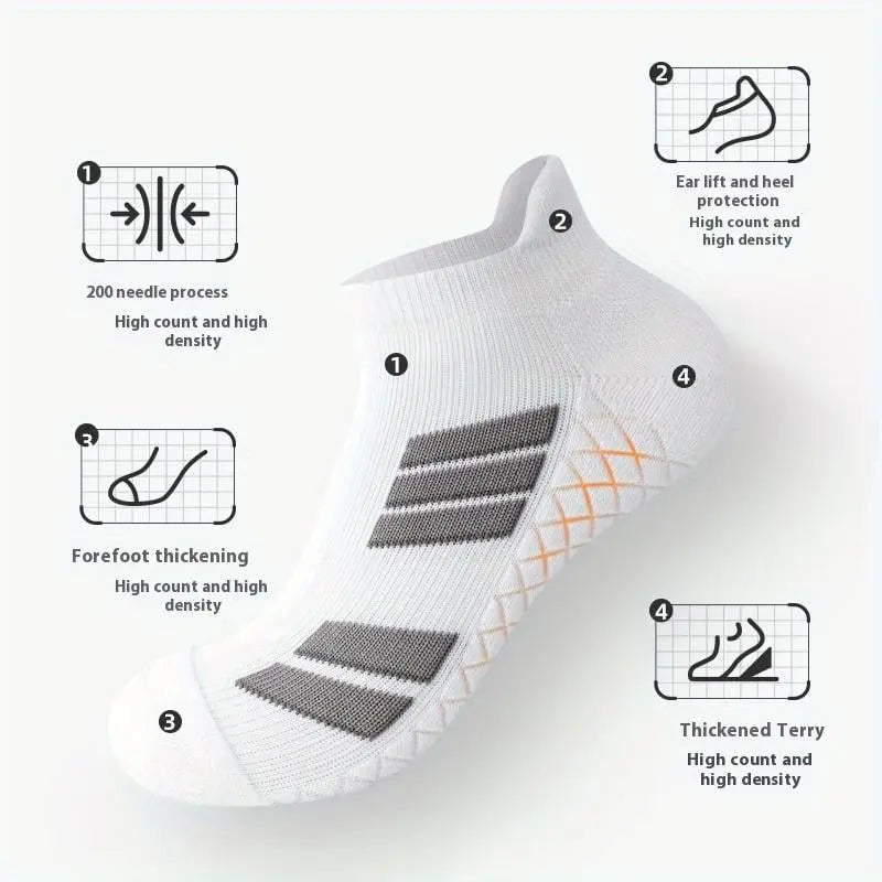 Heel-Friendly Sports Socks with Arch Support - Cushioned Sole, Breathable Mesh, view 4