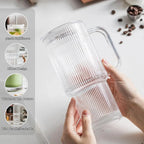 Ribbed Borosilicate Glass Cup - Heat Resistant, 26oz Capacity, view 3