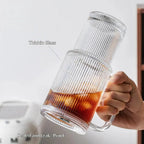 Ribbed Borosilicate Glass Cup - Heat Resistant, 26oz Capacity, view 4