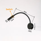 Modern Flexible LED Reading Wall Lamp for Bedroom or Study - 1W/3W, Touch Switch, view 7