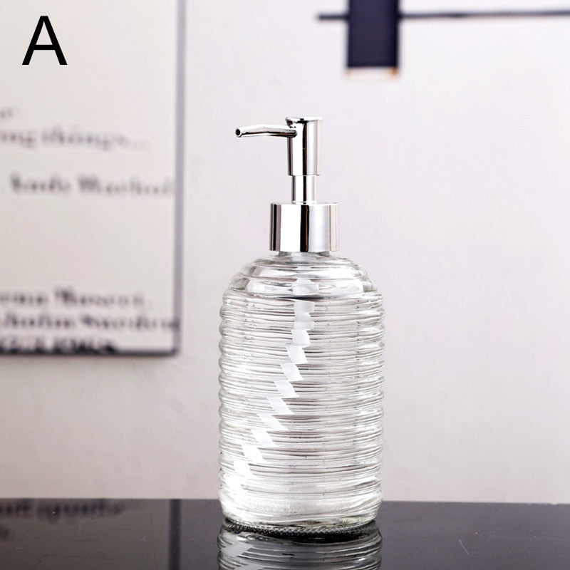 Glass Liquid Soap Dispenser for Bathroom or Kitchen - 400ml Capacity