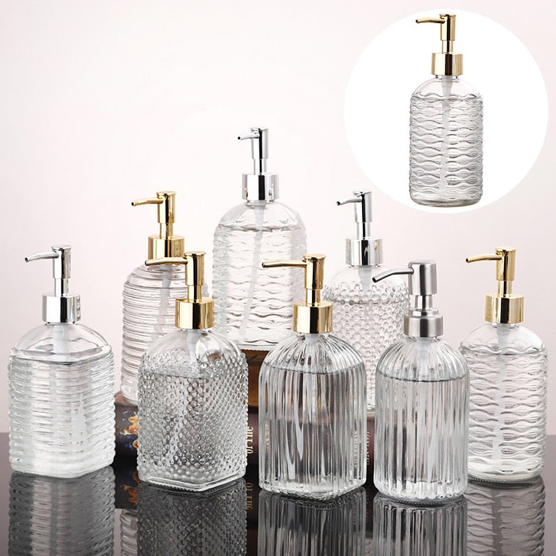 Glass Liquid Soap Dispenser for Bathroom or Kitchen - 400ml Capacity, view 6