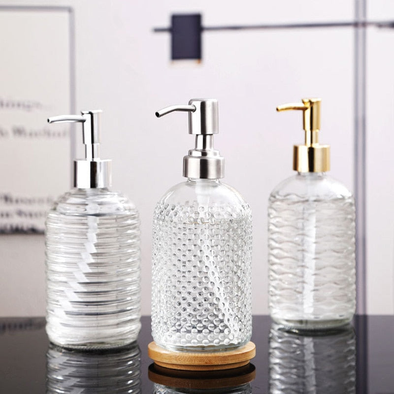 Glass Liquid Soap Dispenser for Bathroom or Kitchen - 400ml Capacity, view 7