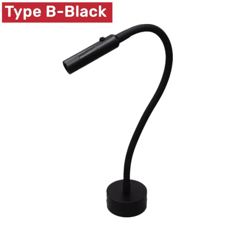 Modern Flexible LED Reading Wall Lamp for Bedroom or Study - 1W/3W, Touch Switch, view 13