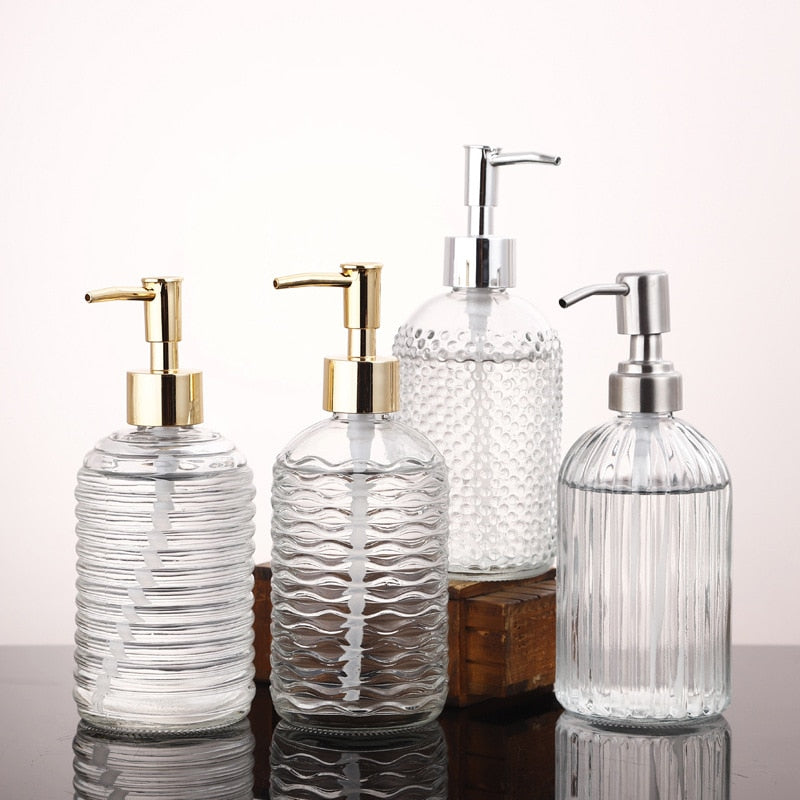 Glass Liquid Soap Dispenser for Bathroom or Kitchen - 400ml Capacity, view 9