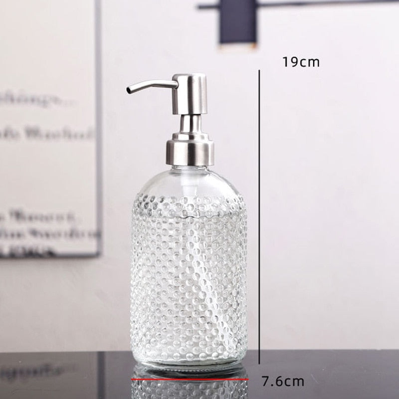 Glass Liquid Soap Dispenser for Bathroom or Kitchen - 400ml Capacity, view 8