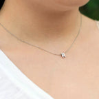Dainty Minimal Letter Initial Necklace - Adjustable 45cm Chain, view 4