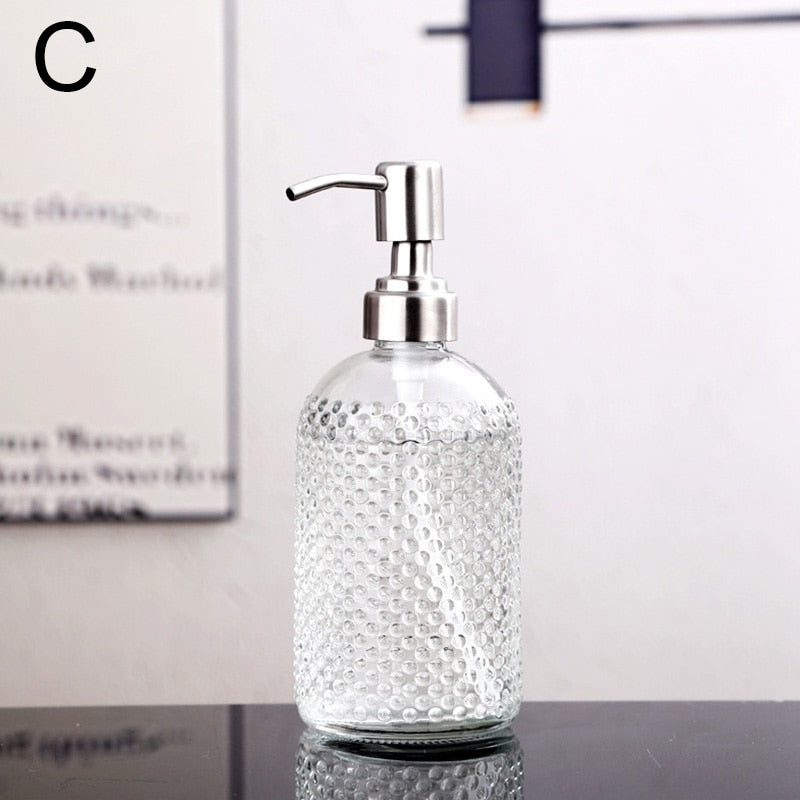 Glass Liquid Soap Dispenser for Bathroom or Kitchen - 400ml Capacity, view 12