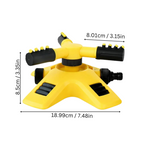 360° Rotating Lawn Sprinkler for Large Gardens - ABS Plastic, Yellow, view 6