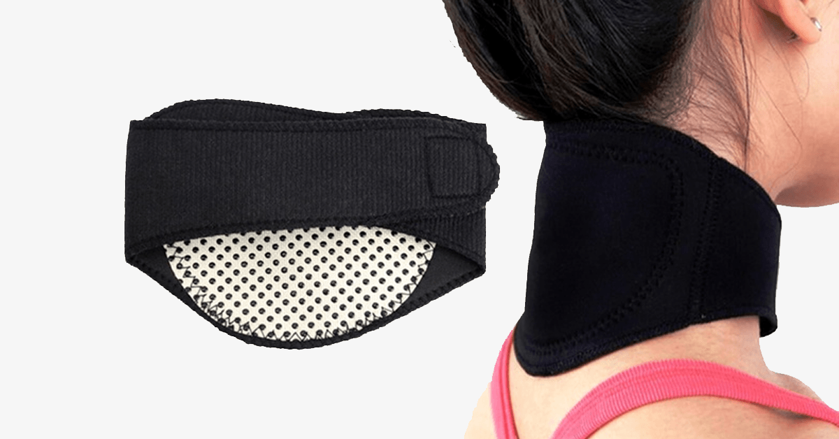 Magnetic Tourmaline Self-Heating Neck Pad - Adjustable Fit, 50 cm