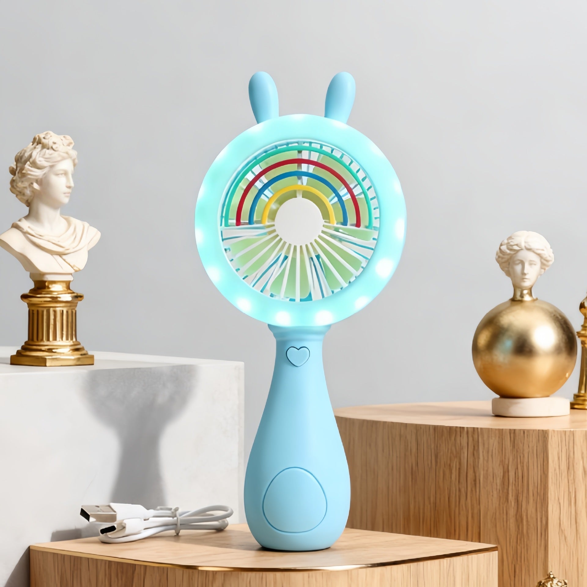 Women's Portable Mini Fan - Playful Bear Design, USB Rechargeable, view 16