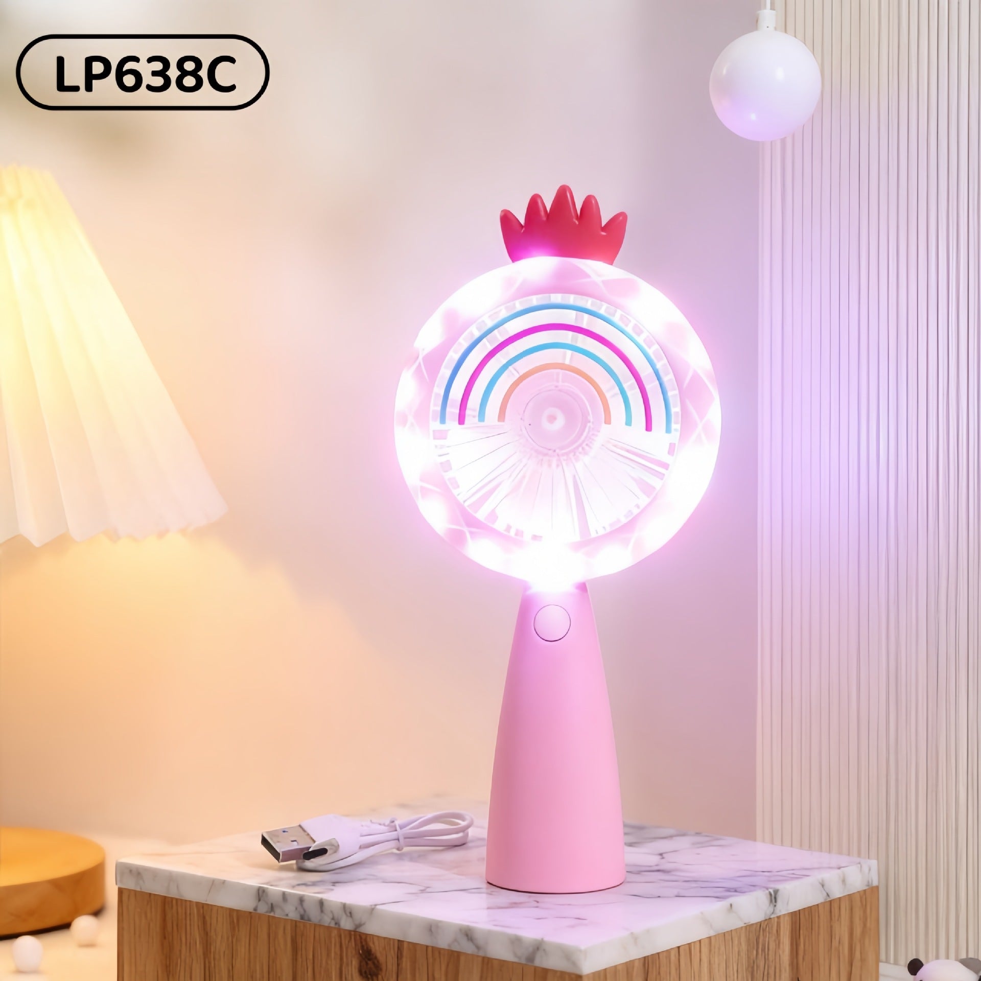Women's Portable Mini Fan - Playful Bear Design, USB Rechargeable, view 6