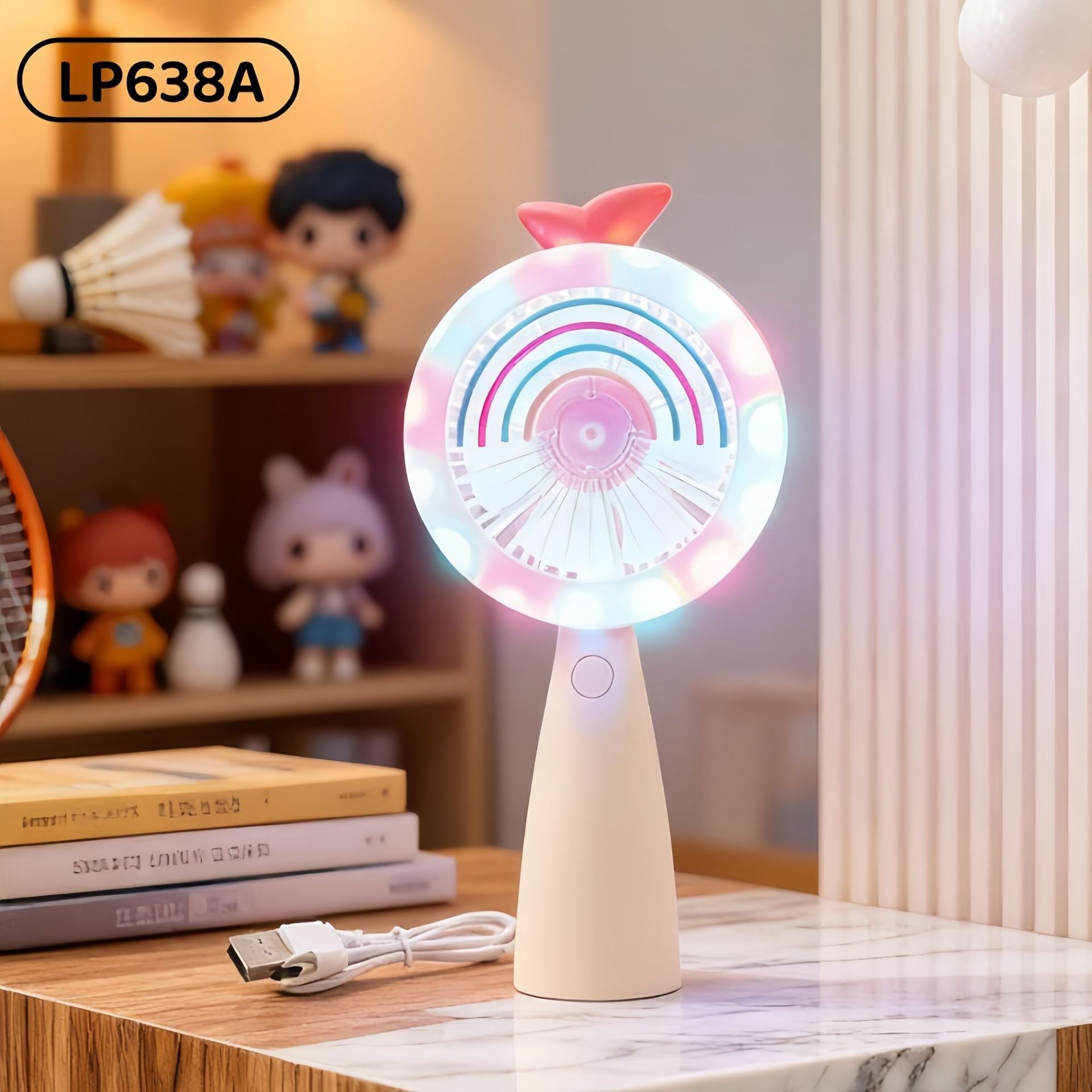 Women's Portable Mini Fan - Playful Bear Design, USB Rechargeable, view 12