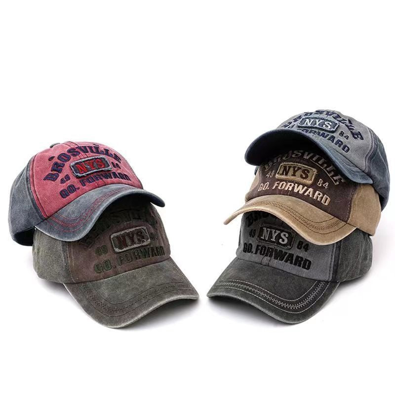 Men's Distressed Vintage-Inspired Baseball Cap for Casual Wear, view 3