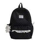 Polka Dot Ruffled Backpack for School and Daily Outings, view 4