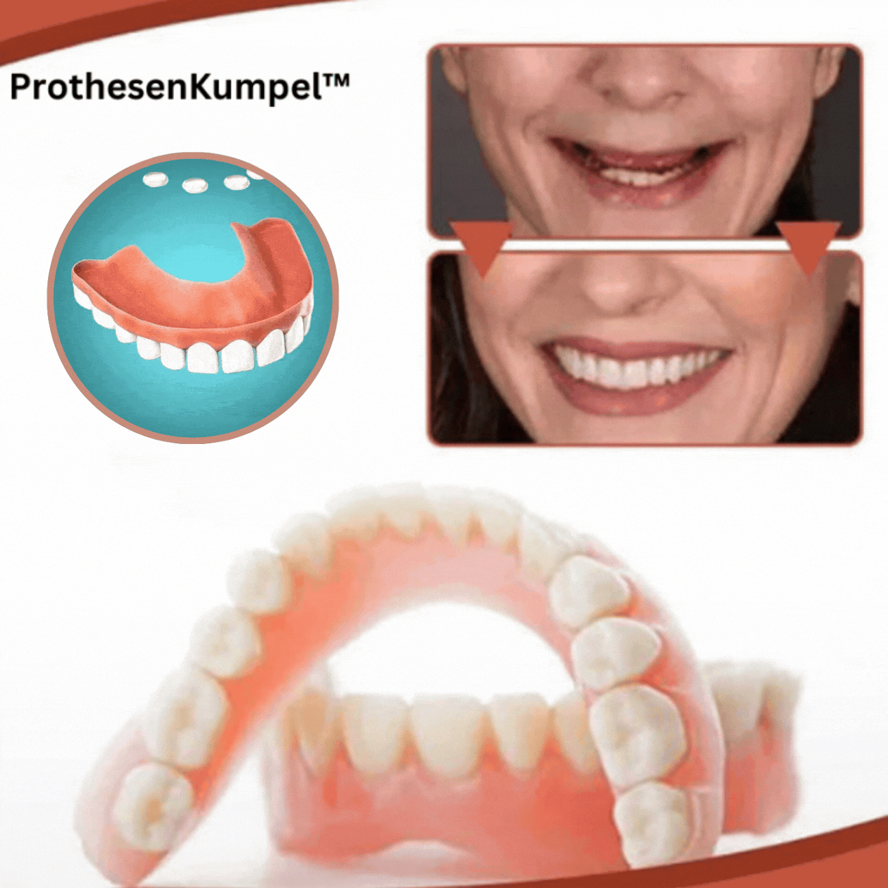 Biocompatible Removable Denture-Style False Teeth Set - 9 cm Size, view 4