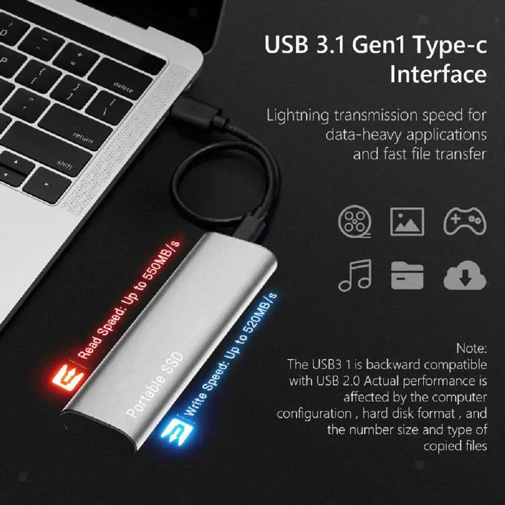 Portable External SSD High Speed Storage Drive - Aluminum Alloy, Compact, view 4