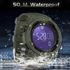 Waterproof Military Pedometer Digital Watch - Resin Case, Rubber Band, view 5