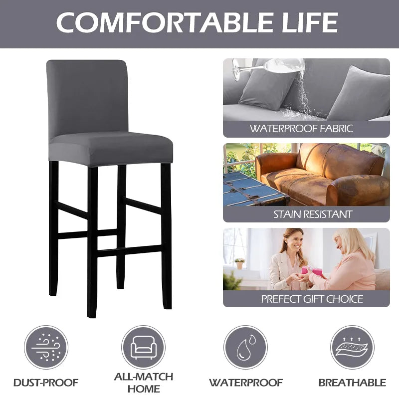 Barstool Stretch Cover - Polyester Cotton Blend, Flexible Fit, view 15