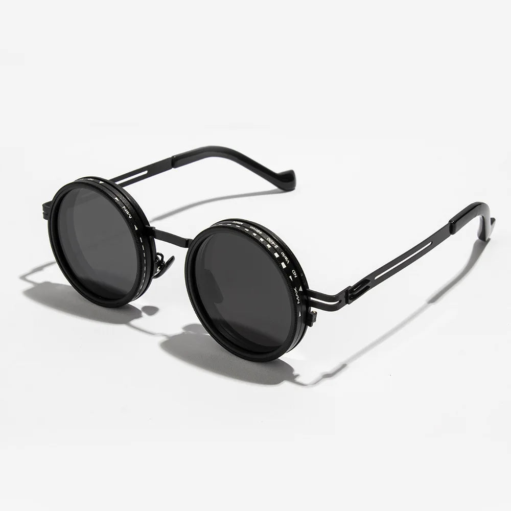 Polarized Circular Sunglasses for Travel and Sports - UV400, Adjustable Dimming