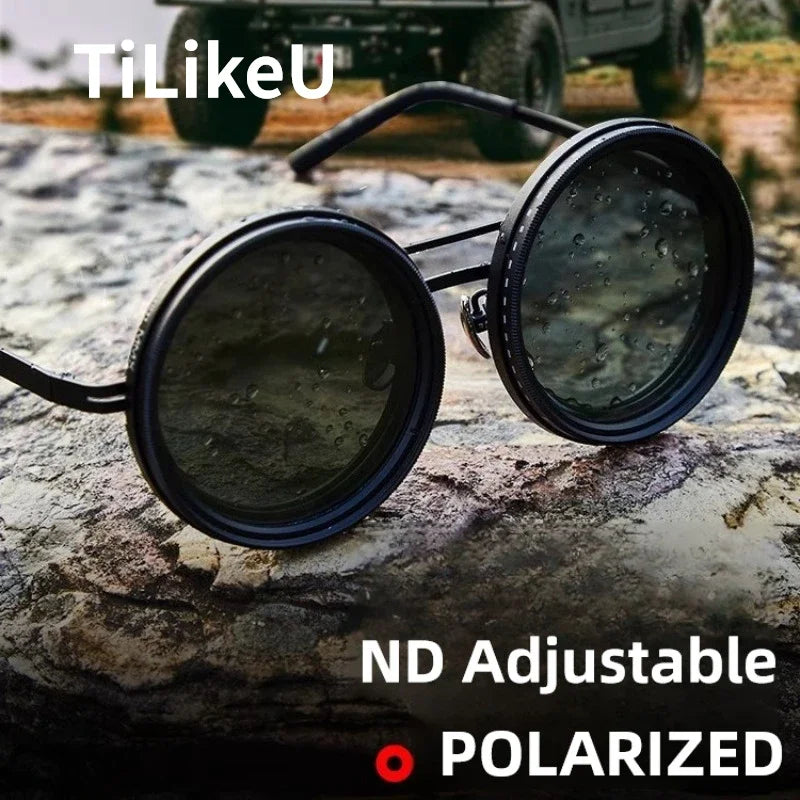Polarized Circular Sunglasses for Travel and Sports - UV400, Adjustable Dimming, view 5